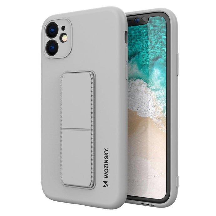 Kickstand Case Silicone Grey Ochranný Kryt pre iPhone 12 Pro