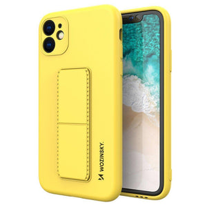 Kickstand Case Silicone Yellow Ochranný Kryt pre iPhone 12