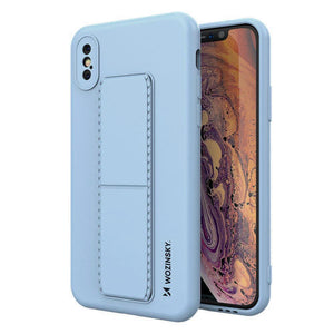 Kickstand Case Silicone Light Blue Ochranný Kryt pre iPhone X/XS