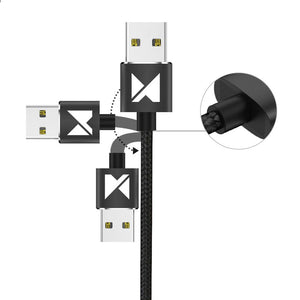 3in1 Magnetický kábel s LED (micro USB / USB Typ C / Lightning cable)