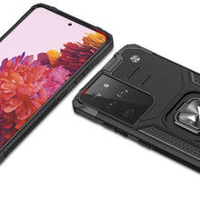 Načítať obrázok do zobrazovača galérie, Premium Ring Armor Rugged Case Black pre Samsung Galaxy S22 Ultra
