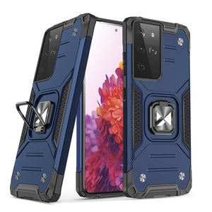Premium Ring Armor Rugged Case Blue pre Samsung Galaxy S22 Ultra