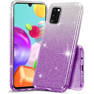 Glitter Purple-Silver Ochranný Kryt pre Samsung Galaxy A41