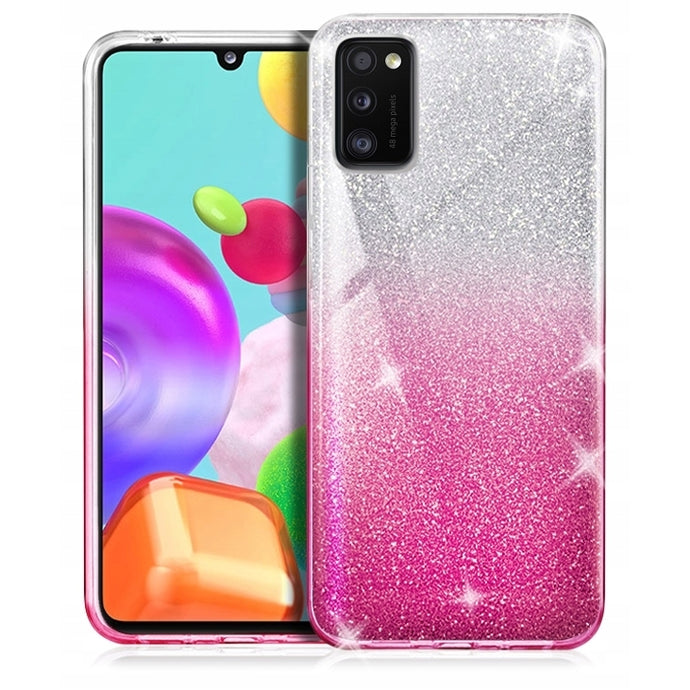 Glitter Pink-Silver Ochranný Kryt pre Samsung Galaxy A41