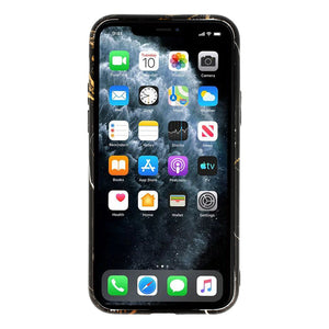 Premium Marble Black-Gold Ochranný Kryt pre iPhone 12 Mini