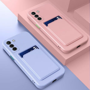 Card Wallet Pink Ochranný Kryt pre Samsung Galaxy S21