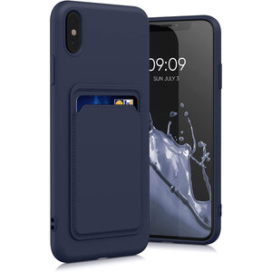 Card Air Bag Case Navy Blue Ochranný Kryt pre iPhone X/XS
