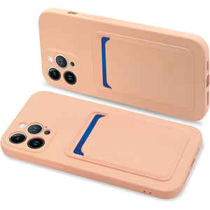 Card Case Pink Silicone Ochranný Kryt pre iPhone 12 Mini