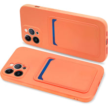 Načítať obrázok do zobrazovača galérie, Card Case Orange Silicone Ochranný Kryt pre iPhone 12 Mini
