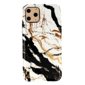 Premium Marble Black-White Ochranný Kryt pre iPhone 12 Mini